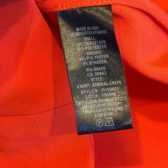 Theory V Shift Admiral Crepe A-Line Mini Dress Bright Tomato Red Small $335 - Picture 6 of 6